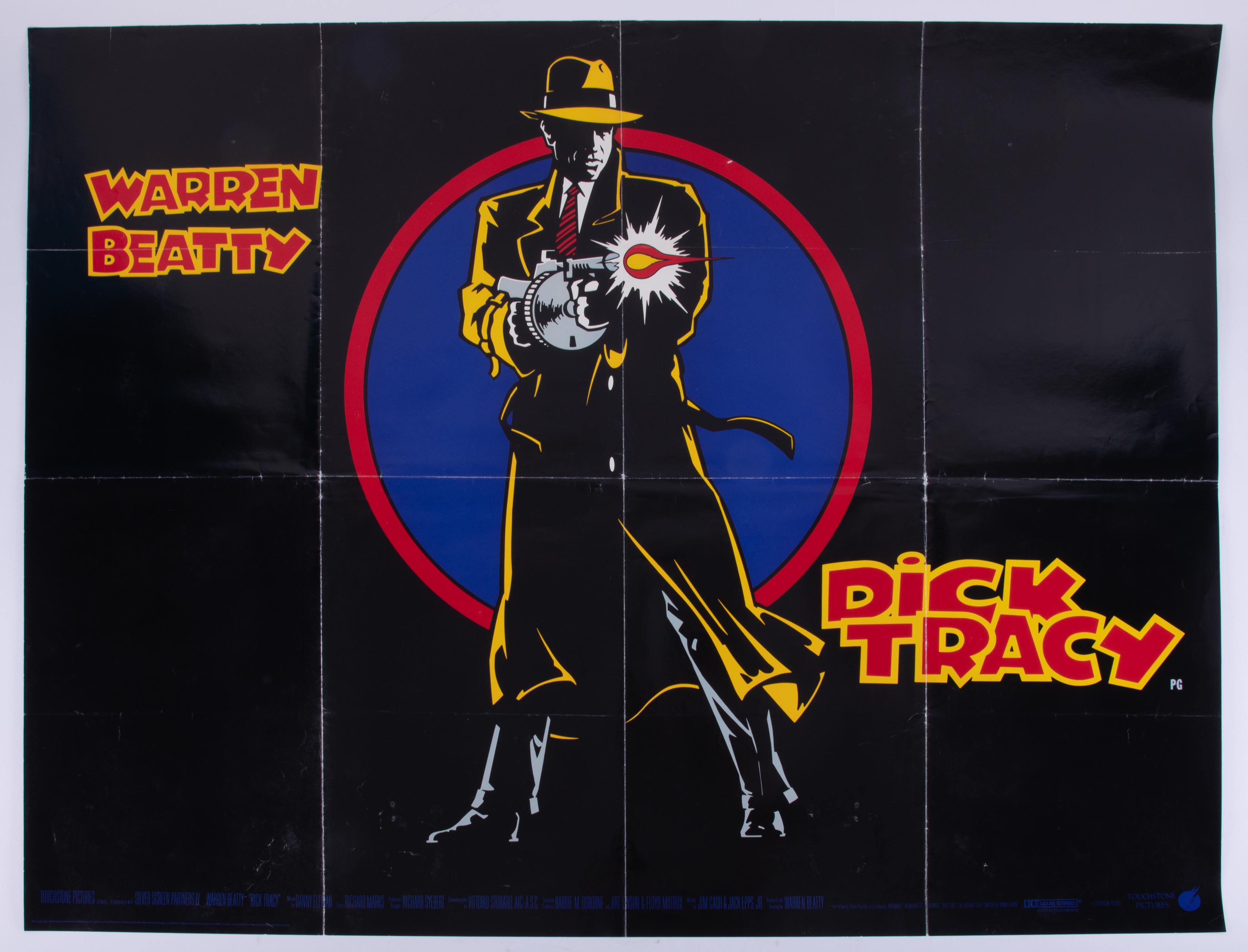 Cinema Poster for the film 'Dick Tracy' year 1990 featuring Warren Beatty. Provenance: The John