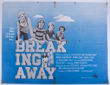 Cinema Poster for the film 'Breaking Away' year 1979 featuring Dennis Quaid (tape marks).