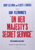 Cinema Poster for the film 'On Her Majesty's Secret Service'. Provenance: The John Welch Collection,