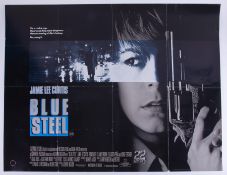 Cinema Poster for the film 'Blue Steel' year 1989 featuring Jamie Lee Curtis. Provenance: The John