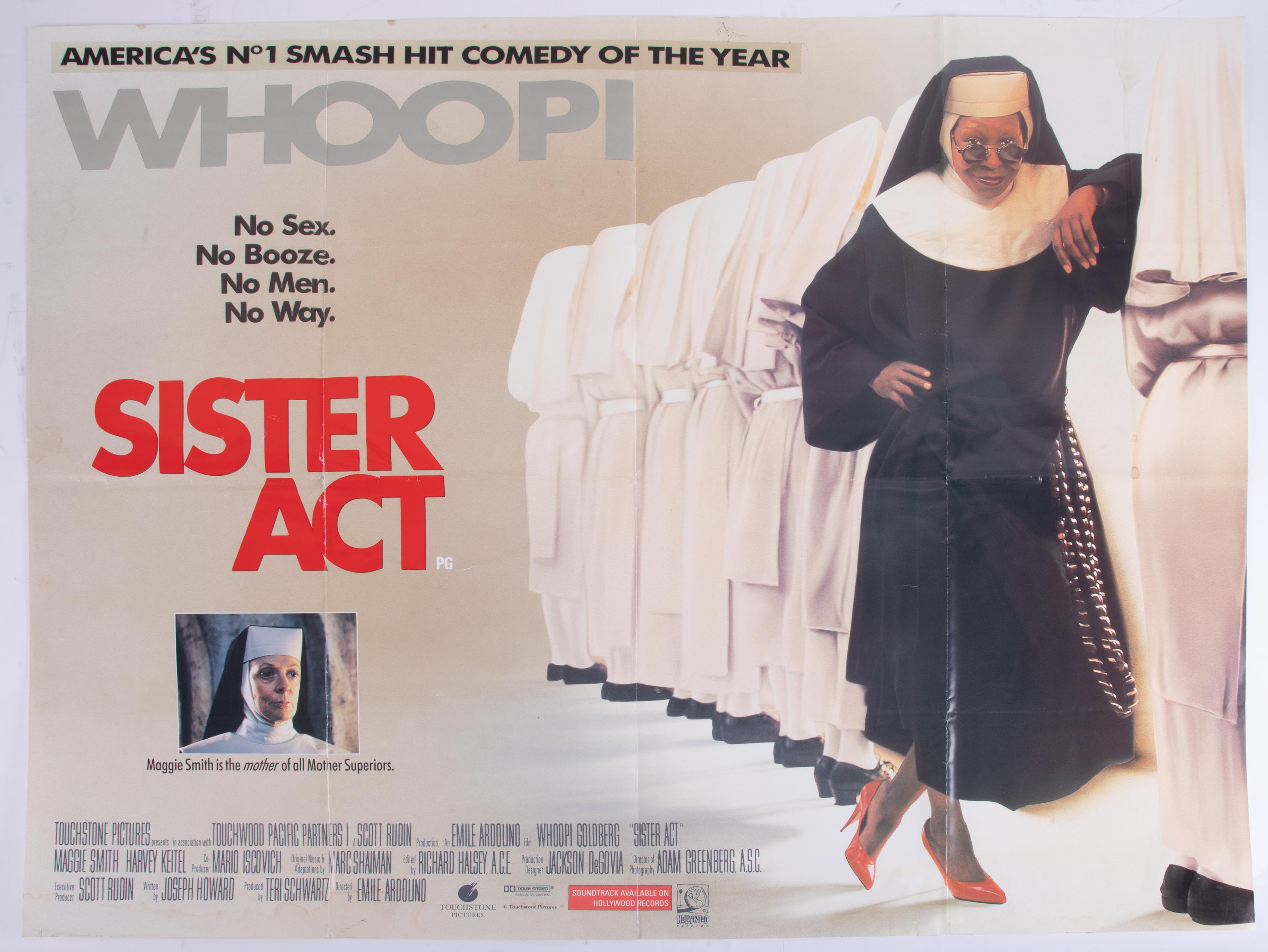 Cinema Poster for the film 'Sister Act' year 1992 featuring Whoopi Goldberg. Provenance: The John