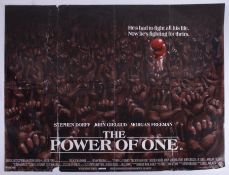 Cinema Poster for the film 'The Power of One' year 1992 featuring John Gielgud (worn, tears on