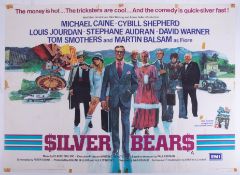 Cinema Poster for the film 'Silver Bears' featuring Michael Caine (tape marks). Provenance: The John