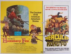 Cinema Poster for the film 'Huckleberry Finn the musical & Hercules against Kung Fu' year 1978.