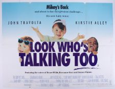 Cinema Poster for the film 'Look who’s talking too' year 1991 featuring John Travolta (tears).