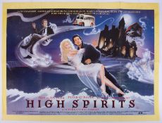 Cinema Poster for the film 'High Spirits' year 1988 featuring Peter O'Toole (torn on folds).