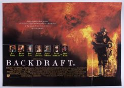 Cinema Poster for the film 'BackDraft' year 1991 featuring Kurt Russell. Provenance: The John