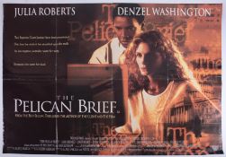 Cinema Poster for the film 'The Pelican Brief' featuring Julia Roberts & Denzel Washington.
