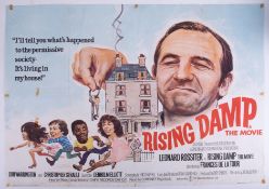 Cinema Poster for the film 'Rising Damp' year 1980 featuring Leonard Rossiter (tape marks and