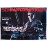 Cinema Poster for the film 'Terminator 2 Judgement Day' year 1991 featuring Schwarzenegger (tear