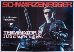Cinema Poster for the film 'Terminator 2 Judgement Day' year 1991 featuring Schwarzenegger (tear