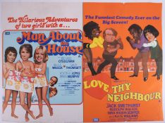 Cinema Poster for the film 'Man about the house & Love thy Neighbour' year 1974. Provenance: The