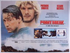Cinema Poster for the film 'Point Break' featuring Patrick Swayze. Provenance: The John Welch