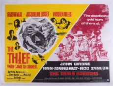 Cinema Poster for the film 'The Thief who came to dinner & The Train Robbers'. Provenance: The