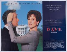 Cinema Poster for the film 'Dave' year 1993 featuring Kevin Kline & Sigourney Weaver. Provenance: