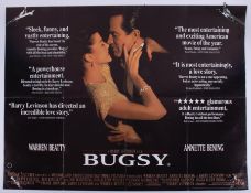 Cinema Poster for the film 'Bugsy' year 1976 featuring Warren Beatty (tape marks). Provenance: The