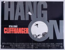 Cinema Poster for the film 'Cliffhanger' year 1993 featuring Sylvester Stallone (damage to the