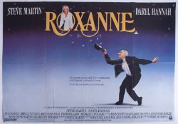 Cinema Poster for the film 'Roxanne' year 1987 featuring Steve Martin (tear in centre fold).