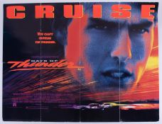 Cinema Poster for the film 'Days of Thunder' year 1990 featuring Tom Cruise (two small tears).