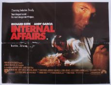 Cinema Poster for the film 'Internal Affairs' year 1990 featuring Richard Gere (one tear on fold).