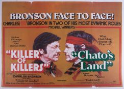Cinema Poster for the film 'Killer of Killers & Chato’s Land' year 1972 (damage to bottom edge).