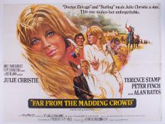 Cinema Poster for the film 'Far from the Madding Crowd' year 1967 featuring Julie Christie,