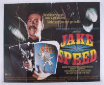 Cinema Poster for the film 'Jake Speed' year 1986 (damage around the edges). Provenance: The John