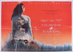 Cinema Poster for the film 'Heaven and Earth' year 1990 Dir: Oliver Stone (worn and tape marks).