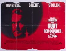 Cinema Poster for the film 'The Hunt for Red October' year 1990 featuring Sean Connery (damage to
