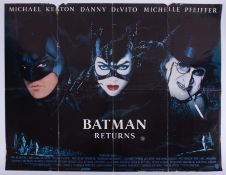 Cinema Poster for the film 'Batman Returns' year 1992 featuring Michael Keaton, Danny DeVito,