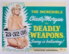 Cinema Poster for the film 'Deadly Weapons' year 1974 featuring Chesty Morgan. Provenance: The