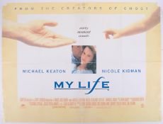 Cinema Poster for the film 'My Life' year 1993 featuring Michael Keaton (tears). Provenance: The