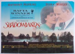 Cinema Poster for the film 'Shadowlands' year 1993 featuring Anthony Hopkins. Provenance: The John
