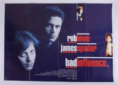 Cinema Poster for the film 'Bad Influence' year 1990. Provenance: The John Welch Collection,