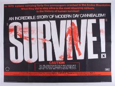 Cinema Poster for the film 'Survive!'. Provenance: The John Welch Collection, previous owner of