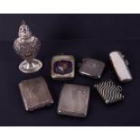 Various items including silver Vesta, silver cigarette holder with amber and gilt, inscribed ECH