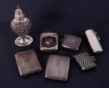 Various items including silver Vesta, silver cigarette holder with amber and gilt, inscribed ECH