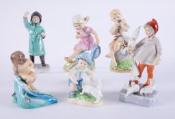 Royal Worcester, six figures, Months of the Year, tallest 19cm.