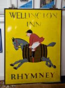 Pub enamel sign 'Wellington Inn, Rhymney', height 106cm.