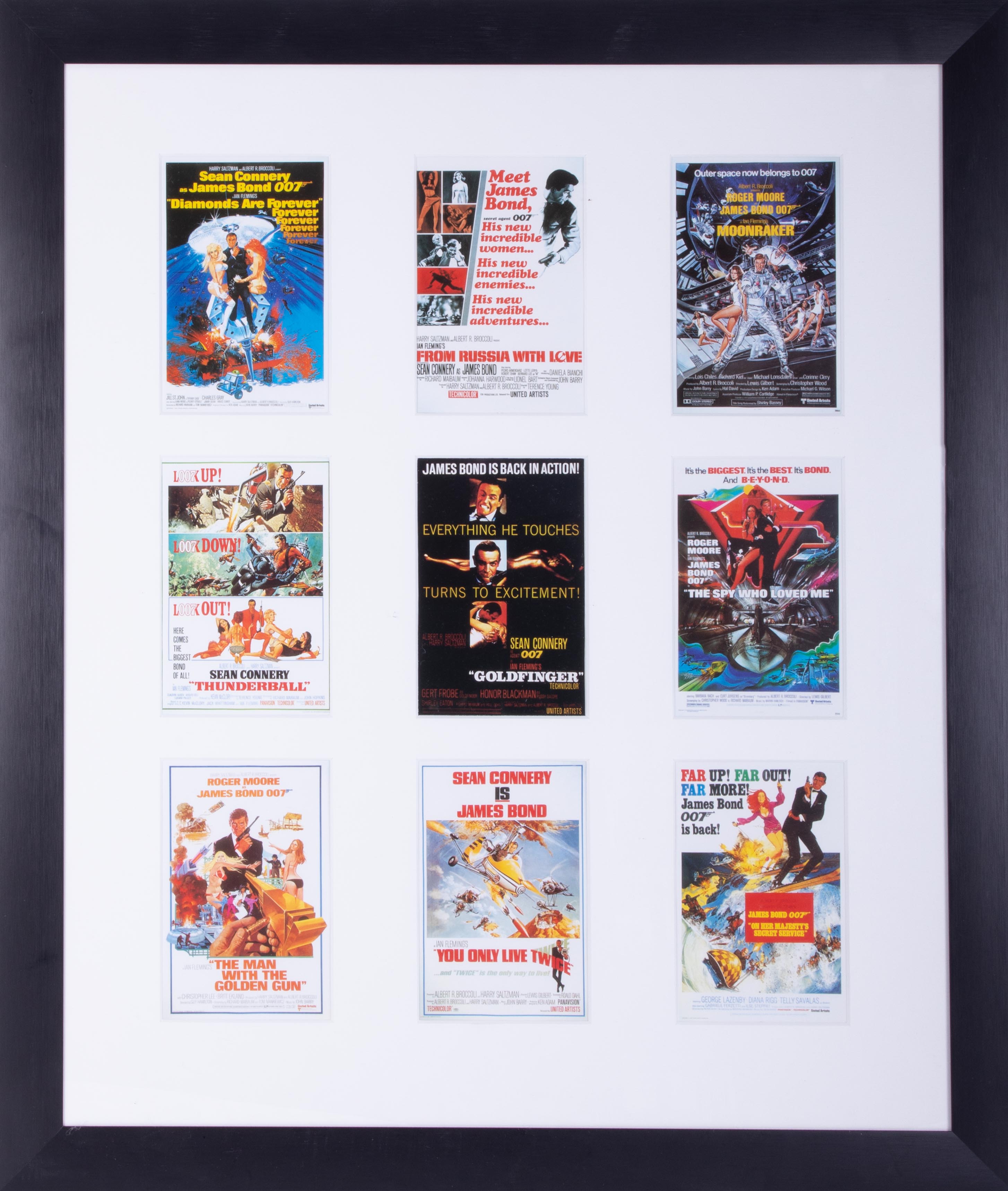 Three framed collections of 007 promotional cards in total 27 cards, framed and glazed, overall size - Image 2 of 4