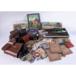 Various items including Rosebud Kitmaster model railway, steam railway photographs, lamps, cigarette