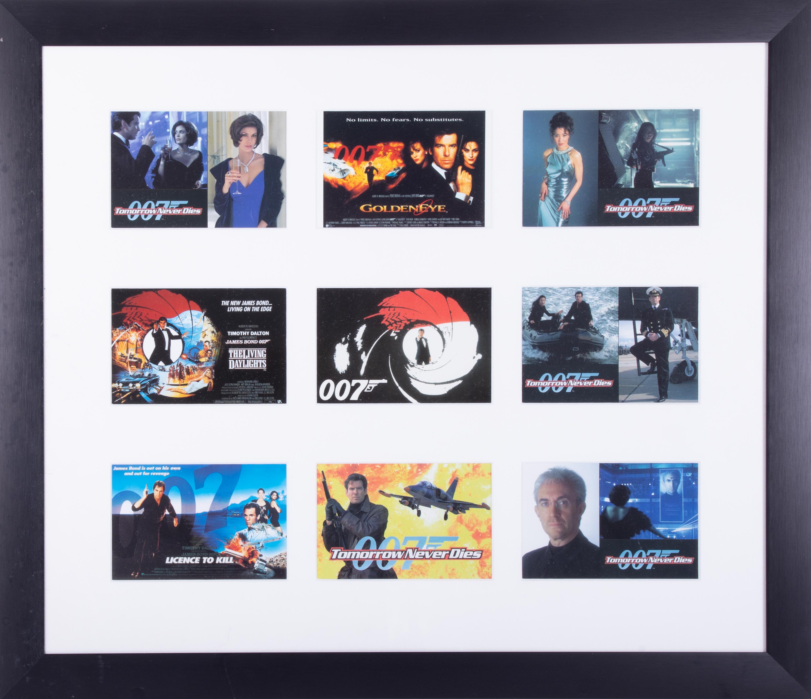 Three framed collections of 007 promotional cards in total 27 cards, framed and glazed, overall size - Image 3 of 4