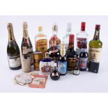Collection of spirits and champagne including Moet, Gordons Gin, Bacardi, Smirnoff, Tia Maria etc.