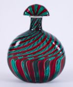 A Venini Murano glass scent bottle and stopper, height 18cm.
