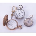 Three pocket watches to include a silver ornate pocket watch, case back hallmarked and stamped