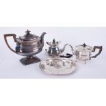 George V silver teapot, an Edwardian silver small teapot marked Carmen (faults), also a 1981