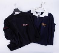 A Tomorrow Never Dies James Bond crew jumper & rugby shirt, each with prop store certificate and
