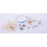 A mixed collection of jewellery to include a pair of silver sapphire studs, silver & turquoise