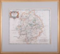 Robert Morden, a map of Warwickshire, sold by Abel Swale, 37cm x 43cm, framed and glazed.
