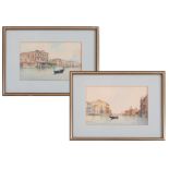A.Biondetti (1851-1946), a pair of Venetian watercolours, signed, 16cm x 25cm, framed and glazed.